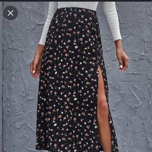 High waist skirt with slit forever21